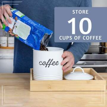 AuldHome Enamelware Coffee Canister for Stylish Kitchens