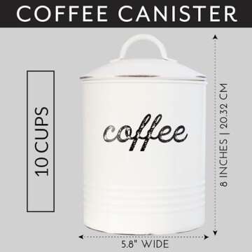 AuldHome Enamelware Coffee Canister for Stylish Kitchens