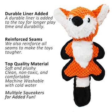 Jalousie 5 Pack Value Bundle Dog Toys Assortment Dog Plush Toys Dog Squeaky Toys Assortment Puppy Pe...