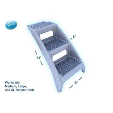 Booster Bath Elevated Pet Bathing X-Large with Step Combo (Combo), Teal, Model:BB-XL-Step