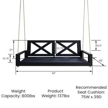 Malvern Twin Wood Porch Swing Bed - Amish Handcrafted Comfort