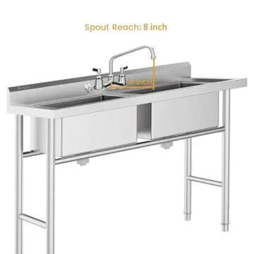 Heavy Duty Commercial Wall Mount Faucet for Kitchens