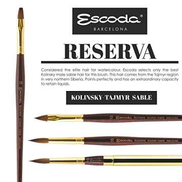 Premium Escoda Reserva Watercolor Brush, Size 6, Round