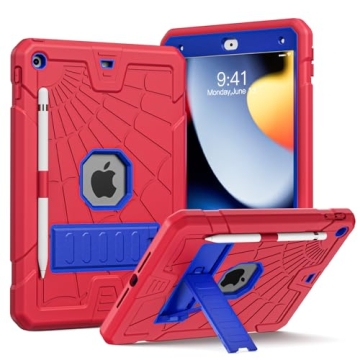 Sibeitu iPad 9th Gen Case: Protective Cover with Stand & Pencil Holder for Kids & Adults