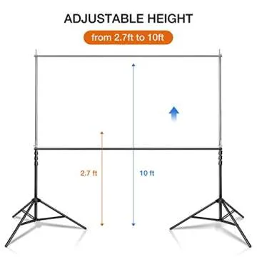 Yesker 10 X 10 ft Photo Video Studio Background Support Stand, Adjustable Heavy Duty Photography Backdrop Support System Kit for Photoshoot Party Video Creator