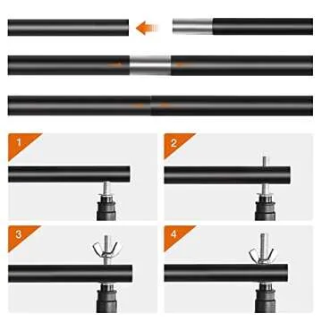 Yesker 10 X 10 ft Photo Video Studio Background Support Stand, Adjustable Heavy Duty Photography Backdrop Support System Kit for Photoshoot Party Video Creator