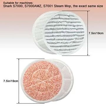 Eifrthe 10-Pack S7000 Replacement Steam Mop Pads,Compatible with Shark S7001 S7000AMZ, S7000 S7001TGT S7201 S7005 S7020 S8001 S8201 Series Steam Mop Pads,Steam & Scrub All-in-One Scrubbing Mop Pads