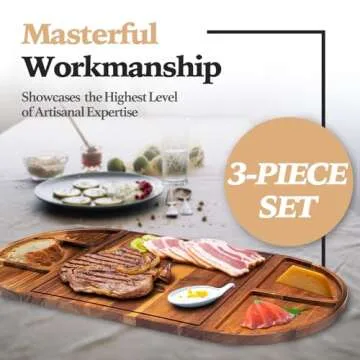 Charcuterie Board Set: 3-in-1 Magnetic Acacia Wood Cheese Board Ensemble - Unique for Mom - House Warming Gifts New Home, Wedding Gifts for Couple, Bridal Shower Gift (Board)