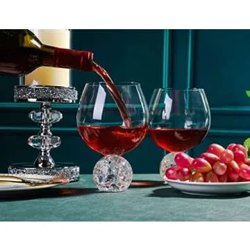 YLNNLC 20oz Wine Glasses, Red Wine Glasses Set of 4, Crystal Wine Glasses with Ball Base. Gift for Wine Tasting, Anniversary, Birthday. Wine Glasses for Unique Wine Glasses Gifts, Large Wine Glasses
