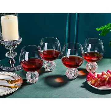 YLNNLC 20oz Wine Glasses, Red Wine Glasses Set of 4, Crystal Wine Glasses with Ball Base. Gift for Wine Tasting, Anniversary, Birthday. Wine Glasses for Unique Wine Glasses Gifts, Large Wine Glasses