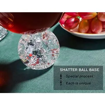 YLNNLC 20oz Wine Glasses, Red Wine Glasses Set of 4, Crystal Wine Glasses with Ball Base. Gift for Wine Tasting, Anniversary, Birthday. Wine Glasses for Unique Wine Glasses Gifts, Large Wine Glasses