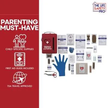 Portable First Aid Kit for Kids with CPR Shield - Ideal for Home, Car, School, Camping, and as a Travel First aid kit. Latex-Free Bandages – Children First Aid Guide by The Life Safety Pro