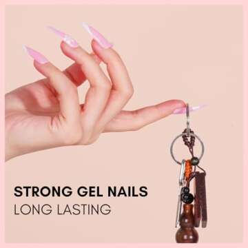 Makartt Poly Nail Gel Kit: 6 Clear Pink White Colors Gel Builder for Gel Nail Extension Set, Long Lasting Hard Gel for Nails Strengther, All in one Nail Thickening Solution Salon Home French Manicure