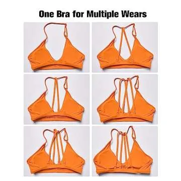 YEOREO Workout Sports Bras for Women Padded Backless Gym Bra Lorelie Light Impact Strappy Criss Cross Yoga Crop Top Orange M
