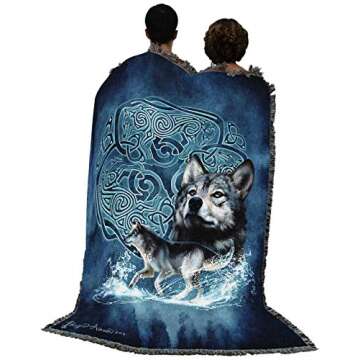 Pure Country Weavers Celtic Wolves Blanket - Gift Tapestry