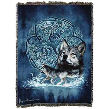 Pure Country Weavers Celtic Wolves Blanket - Gift Tapestry