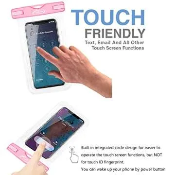 AiRunTech Waterproof Case, Waterproof Cell Phone Dry Bag Compatible for iPhone 14/13/12/12 Pro Max/11/11 Pro/SE/Xs Max/XR/8P/7 Galaxy up to 7.0", Phone Pouch for Beach Kayaking Travel(Black + Pink)