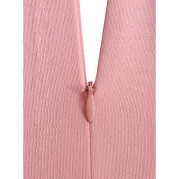 Sidefeel Women Short Sleeve Sweet Scallop Pleated Skater Dress Medium Pink