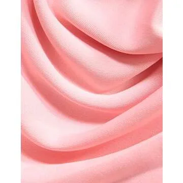 Sidefeel Women Short Sleeve Sweet Scallop Pleated Skater Dress Medium Pink