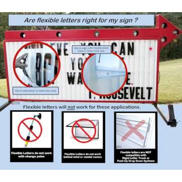 Marquee Letters for Portable Road Signs - 8 Inch Black Letters, Red Numbers on 8 7/8 Inch Flexible 030 mil Panel, Sign Letter Depot - Made in USA