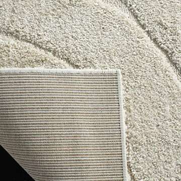 SAFAVIEH Florida Shag Collection Area Rug - 5'3" x 7'6", Creme & Creme, Non-Shedding & Easy Care, 1.2-inch Thick Ideal for High Traffic Areas in Living Room, Bedroom (SG472-1111)