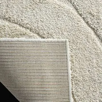 SAFAVIEH Florida Shag Collection Area Rug - 5'3" x 7'6", Creme & Creme, Non-Shedding & Easy Care, 1.2-inch Thick Ideal for High Traffic Areas in Living Room, Bedroom (SG472-1111)