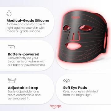Hooga Red Light Therapy LED Mask for Anti-Aging