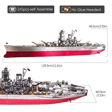 Piececool 3D Metal Puzzle Yamato Battleship Craft Kit
