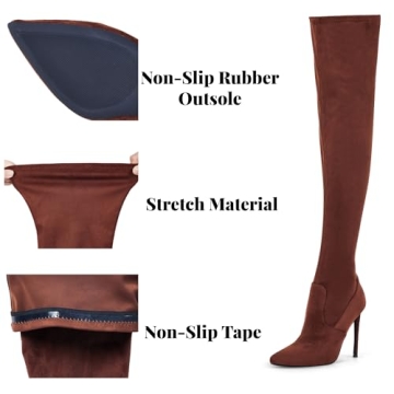Elisabet Tang Sexy Thigh High Boots for Women - Size 7