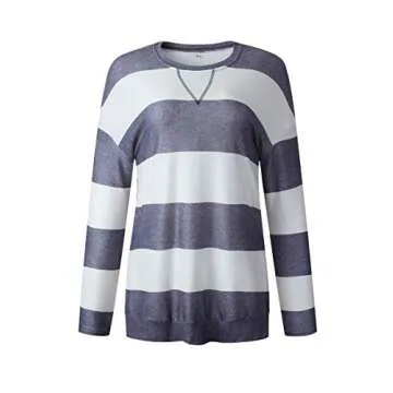 Angashion Women's Sweatshirts - Casual Leopard Print Crewneck Long Sleeve Oversized Pullover Tunic T Shirts Tops 379 Grey L