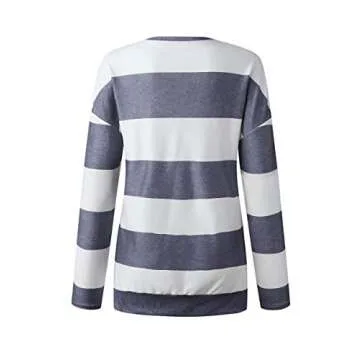 Angashion Women's Sweatshirts - Casual Leopard Print Crewneck Long Sleeve Oversized Pullover Tunic T Shirts Tops 379 Grey L