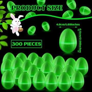 Leyndo 100 Pcs Glow in the Dark Easter Eggs 2.5 Inch Glow Easter Eggs Bulk Kids Glow in the Dark Par...