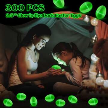Leyndo 100 Pcs Glow in the Dark Easter Eggs 2.5 Inch Glow Easter Eggs Bulk Kids Glow in the Dark Party Supplies Easter Basket Stuffers Gifts Easter Night Eggs for Filling Candy Treats for Easter
