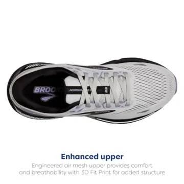 Brooks Women’s Adrenaline GTS 23 Supportive Running Shoe - Grey/Black/Purple - 5 Narrow