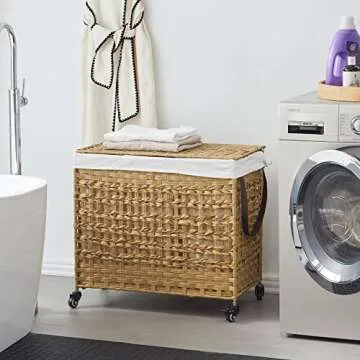 Fiona's Magic 140L Large Laundry Basket with Wheels