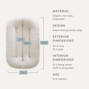 snuggle me Organic Infant Lounger Cover | 100% Organic Cotton | Machine Washable | Gingerbread …