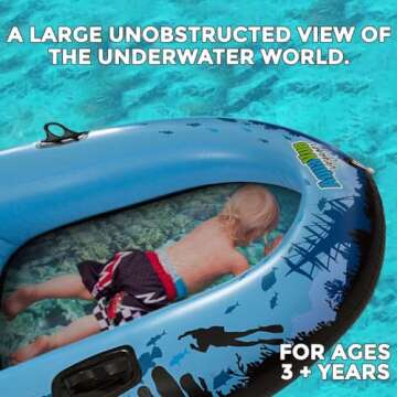Sieco Design AQUAVUE Voyager, Clear Bottom Inflatable Raft, for Kids and Adults