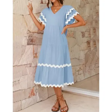 Stylish ZESICA Womens Summer Midi Dress for Any Occasion