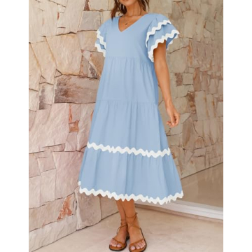 Stylish ZESICA Womens Summer Midi Dress for Any Occasion