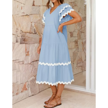 Stylish ZESICA Womens Summer Midi Dress for Any Occasion