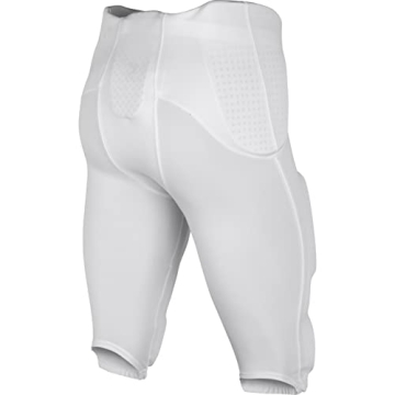 Champro Boys' Safety Integrated Football Practice Pant with Built-in Pads, White, Husky