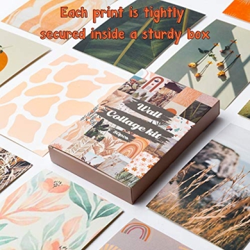Boho Aesthetic Wall Collage Kit Peach Teal Decor Girls Teens