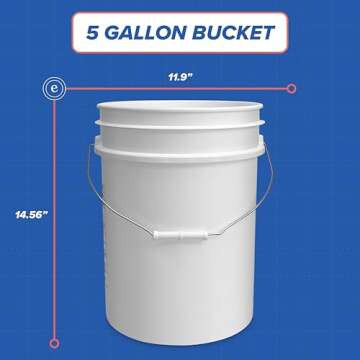ePackageSupply 5 Gallon Durable Plastic Buckets - Food Safe
