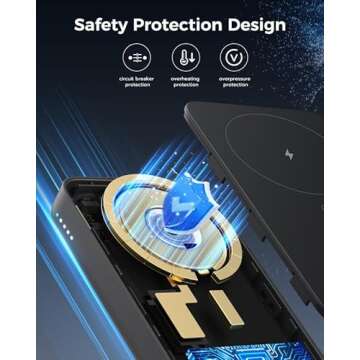 NewQ Magnetic Portable Charger for iPhone and Apple Watch, 10000 mAh Wireless Power Bank USB-C Fast Charging Battery Pack for iPhone 16/15/14/13/12 Series, iWatch Ultra/9/8/7/6/5/4(Black)