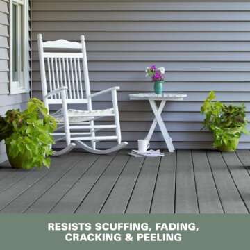 KILZ Low-Lustre Enamel Porch & Patio Latex Floor Paint, Interior/Exterior, Slate Gray, 1 Gallon