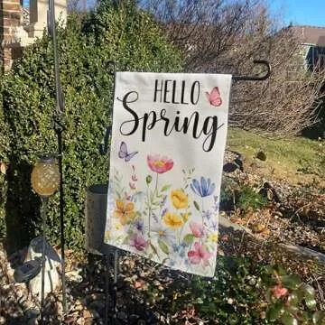 Floral Hello Spring Garden Flag - Double-Sided, Durable Decor