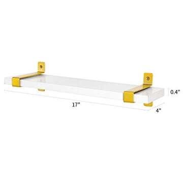 Mkono Floating White Shelves Set of 2 for Home Decor
