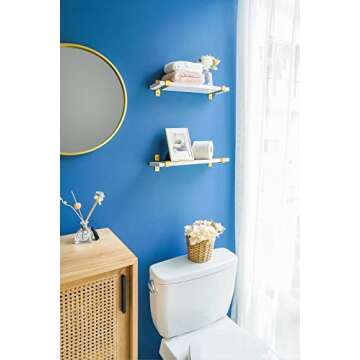 Mkono Floating White Shelves Set of 2 for Home Decor