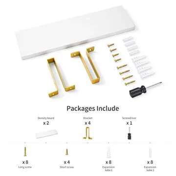 Mkono Floating White Shelves Set of 2 for Home Decor