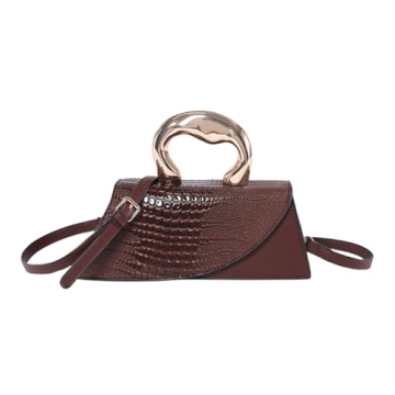 Stylish WIGUYUN Brown Patent Leather Clutch Bag for Women